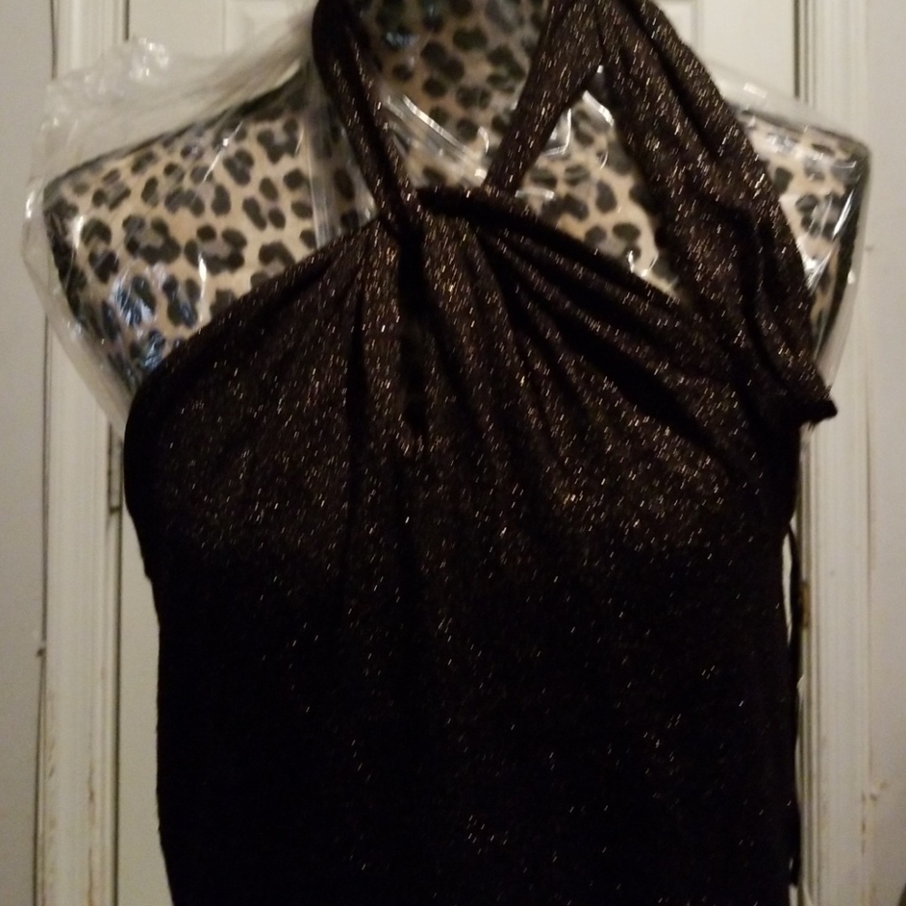 Ralph lauren.  Black and gold top